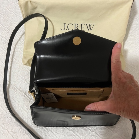 NWT JCrew Genuine black leather Eddie handbag. SAVE 20%, NOW $36! - Picture 5 of 6